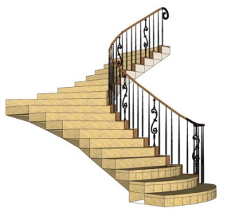 简欧楼梯su模型