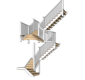 简欧楼梯su模型