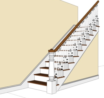 简欧楼梯su模型