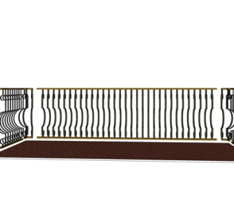 简欧栏杆su模型