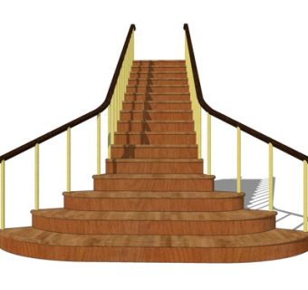 简欧楼梯su模型