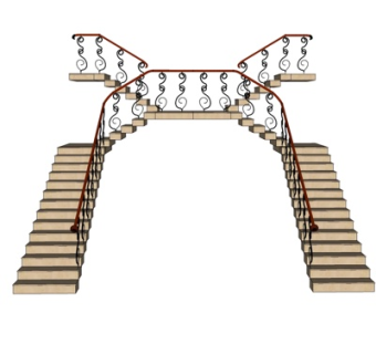 简欧楼梯su模型