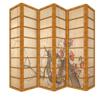 中式屏风su模型