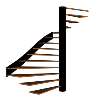 现代旋转楼梯su模型