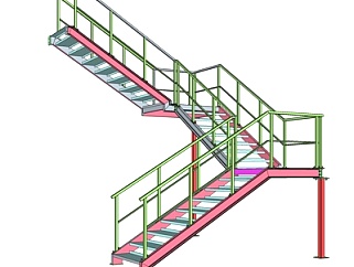 现代U<em>形</em>楼梯su模型