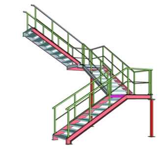 现代U形楼梯su模型