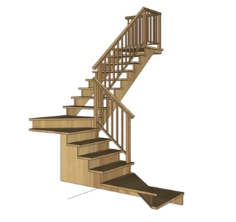 新中式楼梯su模型