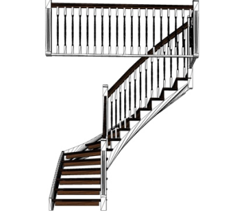 美式楼梯su模型