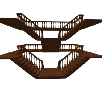 美式楼梯su模型