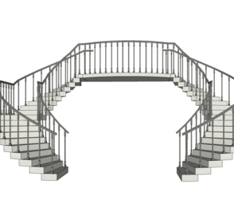 现代楼梯su模型