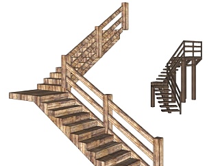 北欧楼梯su模型
