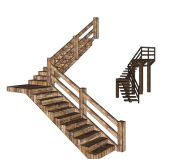 北欧楼梯su模型