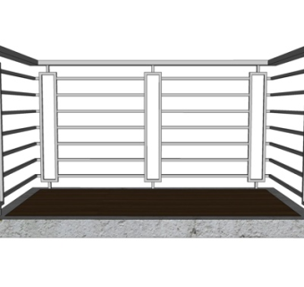 现代栏杆su模型