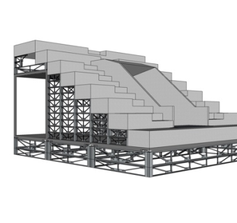 现代观众席su模型