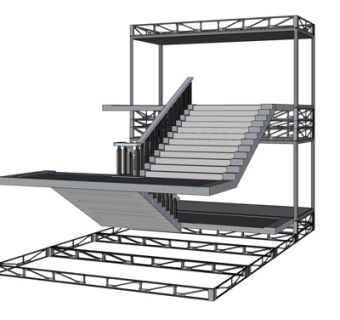现代楼梯su模型