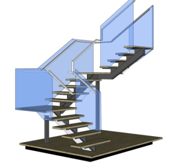 现代楼梯su模型