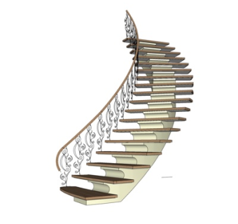 简欧楼梯su模型