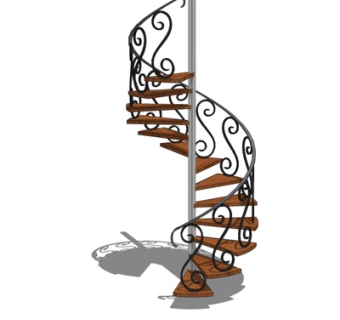 简欧楼梯su模型