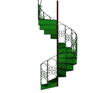 简欧楼梯su模型
