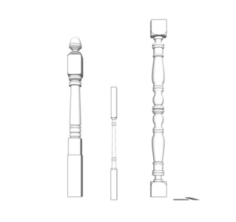 简欧楼梯su模型