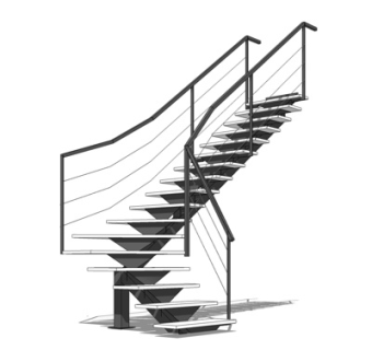 现代楼梯su模型