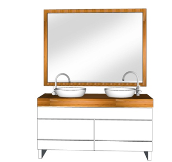 现代洗手盆su模型