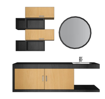 现代洗手盆su模型