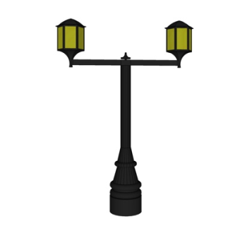 中式路灯su模型