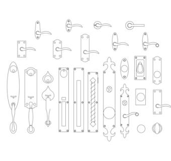 欧式金属门把手组合su模型