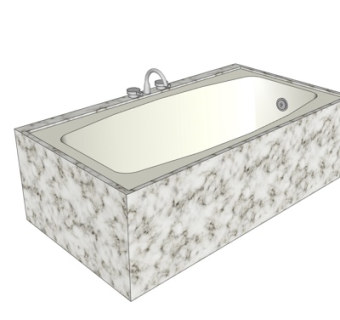 现代大理石洗手盆su模型