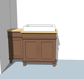 欧式实木洗手台su模型