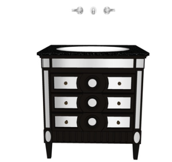 欧式实木洗手台su模型