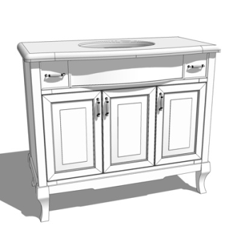 欧式实木洗手台su模型