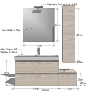 北欧原木洗手台su模型