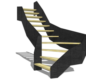 现代楼梯护栏su模型