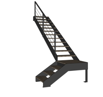 现代转角楼梯su模型