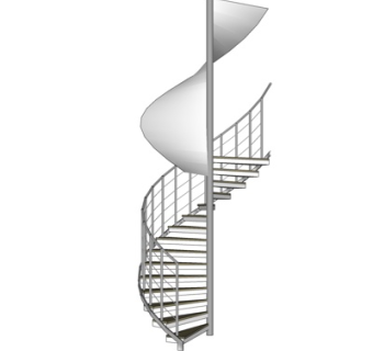 现代旋转楼梯su模型