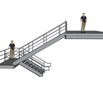 现代转角楼梯su模型