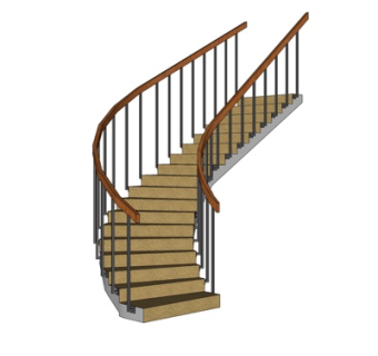 现代旋转楼梯su模型