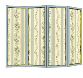 现代花纹隔断屏风su模型