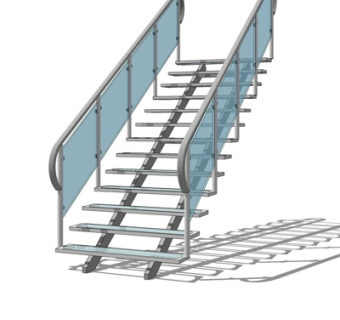 现代楼梯护栏su模型