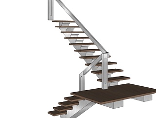 现代<em>转角</em>楼梯su模型
