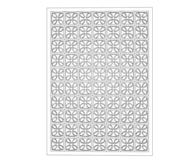 现代花纹隔断屏风su模型