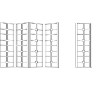 现代隔断屏风su模型