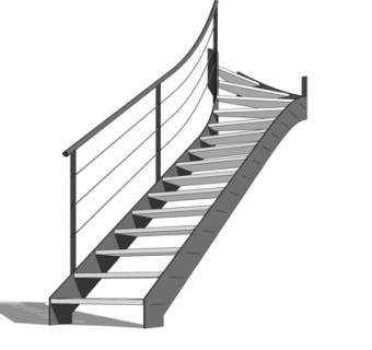 现代旋转楼梯su模型