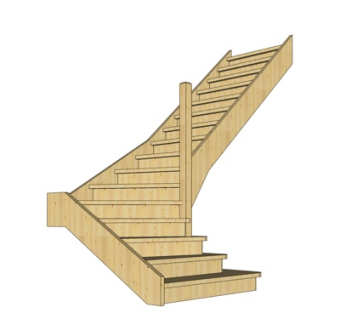 现代实木楼梯su模型