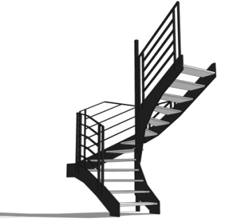 现代旋转楼梯su模型