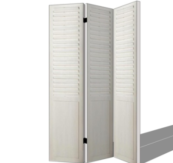 现代布艺隔断屏风su模型