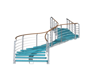 现代旋转楼梯su模型