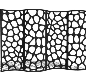 现代折叠屏风su模型